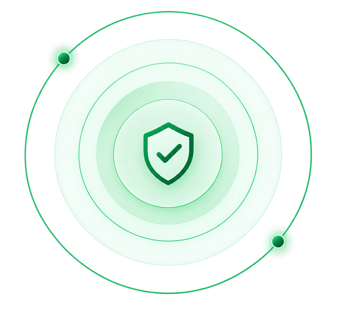 Shield surrounded by protective orbit